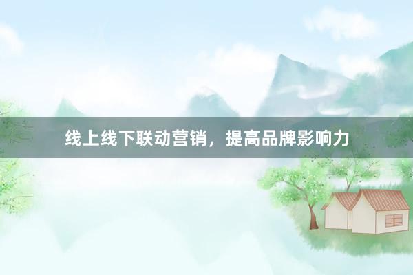 线上线下联动营销，提高品牌影响力